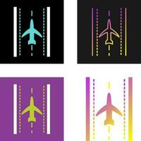 avión en icono de vector de pista