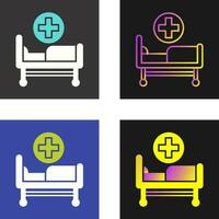 icono de vector de cama de hospital