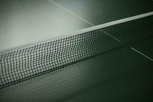 Grid above table. Table tennis table. Net in tennis. photo