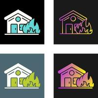 House On Fire Vector Icon