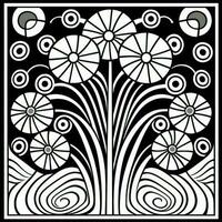 ArtDeco Fower Coloring Page photo