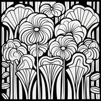 ArtDeco Fower Coloring Page photo