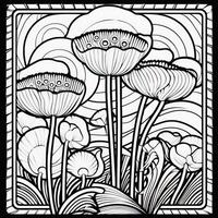 ArtDeco Fower Coloring Page photo