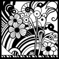 ArtDeco Fower Coloring Page photo