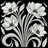 ArtDeco Fower Coloring Page photo