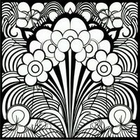 ArtDeco Fower Coloring Page photo