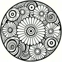 ArtDeco Fower Coloring Page photo