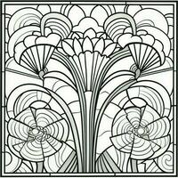 ArtDeco Fower Coloring Page photo