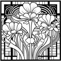 ArtDeco Fower Coloring Page photo