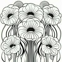 ArtDeco Fower Coloring Page photo