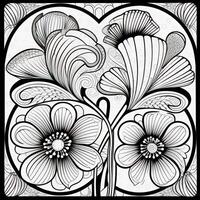 ArtDeco Fower Coloring Page photo