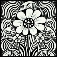 ArtDeco Fower Coloring Page photo