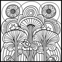 ArtDeco Fower Coloring Page photo