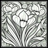 ArtDeco Fower Coloring Page photo