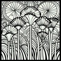 ArtDeco Fower Coloring Page photo