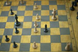 Game of chess. Chess Tournament. Pieces on board. photo