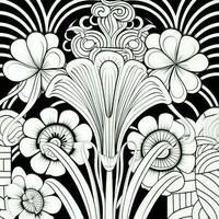 ArtDeco Fower Coloring Page photo