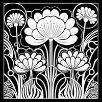 ArtDeco Fower Coloring Page photo