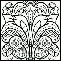 ArtDeco Fower Coloring Page photo