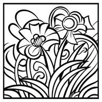 ArtDeco Fower Coloring Page photo