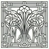 ArtDeco Fower Coloring Page photo