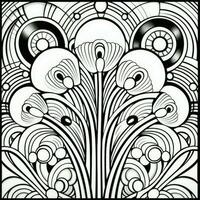 ArtDeco Fower Coloring Page photo