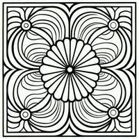 ArtDeco Fower Coloring Page photo