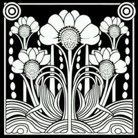 ArtDeco Fower Coloring Page photo