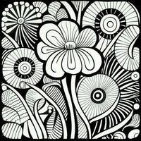 ArtDeco Fower Coloring Page photo