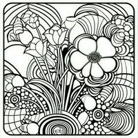 ArtDeco Fower Coloring Page photo