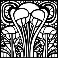 ArtDeco Fower Coloring Page photo