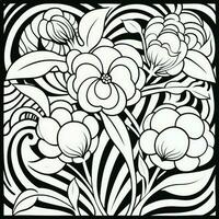 ArtDeco Fower Coloring Page photo