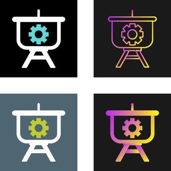 icono de vector de presentación de configuración