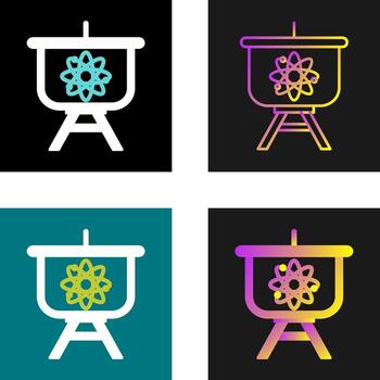 icono de vector de presentación de átomo