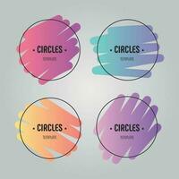 Abstract round banner set vector