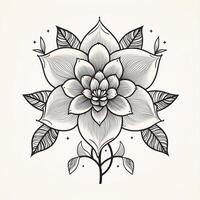 Boho Flowers Coloring Pages photo