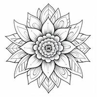 Boho Flowers Coloring Pages photo