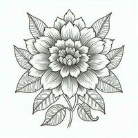 Boho Flowers Coloring Pages photo