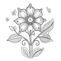 Boho Flowers Coloring Pages photo