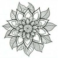 Boho Flowers Coloring Pages photo