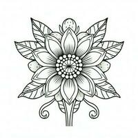 Boho Flowers Coloring Pages photo