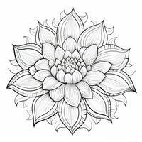 Boho Flowers Coloring Pages photo