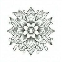 Boho Flowers Coloring Pages photo