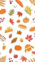 autumn season elements seamless pattern vector