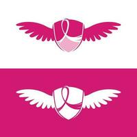 Pink ribbon breast cancer Vector illustration design.