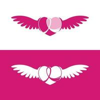 Pink ribbon breast cancer Vector illustration design.