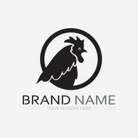 chicken logo  rooster and hen logo for poultry farming  animal logo vector illustration design