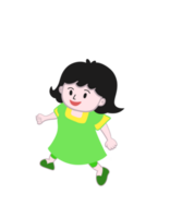 pequeño niña en verde png