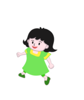 pequeno menina dentro verde png