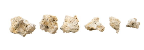 Set of white rock isolated element png